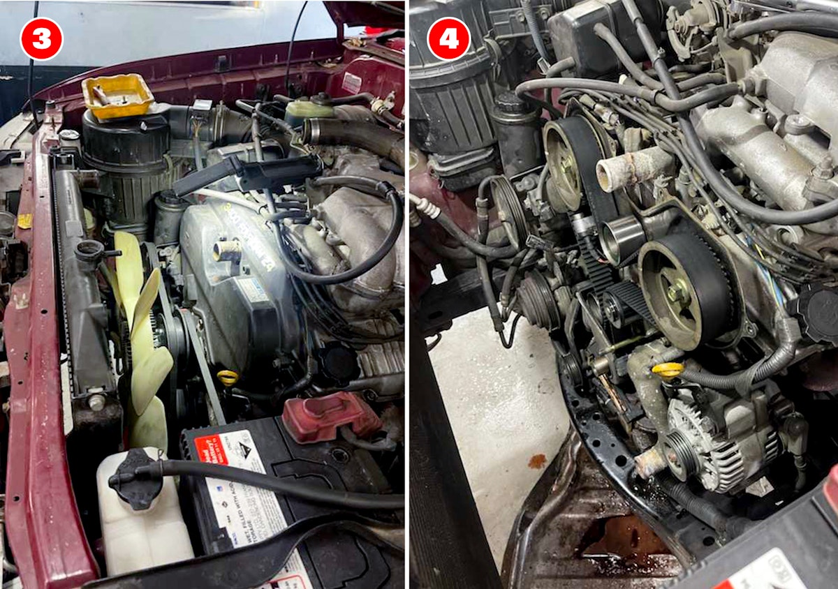 Landcrusier prado engine being repaired in a blackwood car servicw workshop.